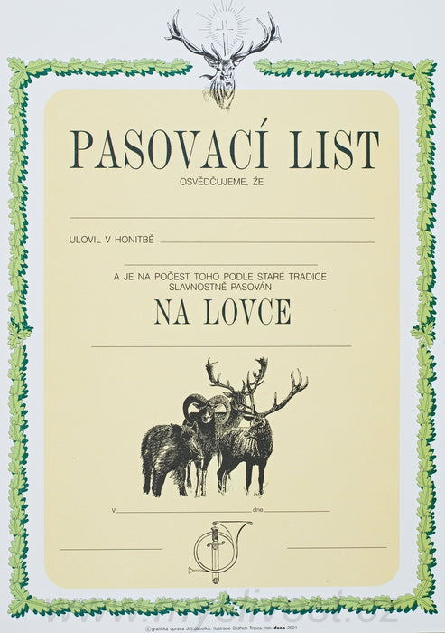 Pasovací list na lovce