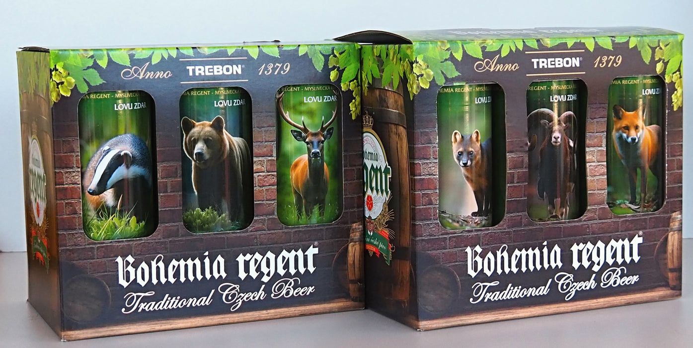 NEALKO Dárkové balení piv - Myslivecká říše I. :  Jezevec lesní, Medvěd hnědý, Zajíc polní, Jelen evropský, Daněk skvrnitý a Vlk obecný