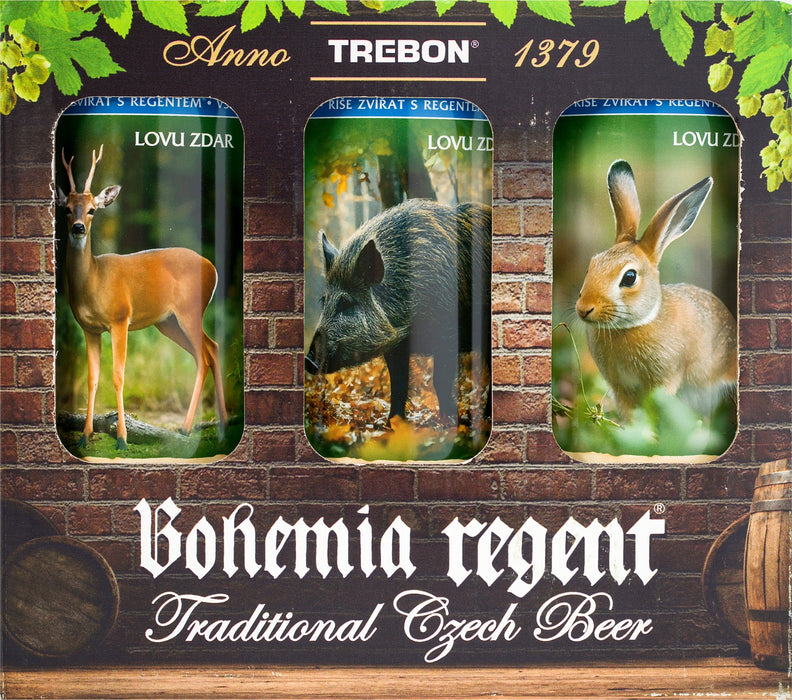 NEALKO Dárkové balení piv - Myslivecká říše II. : Králík divoký, Kuna lesní, Liška obecná, Muflon evropský, Prase divoké a Srnec obecný